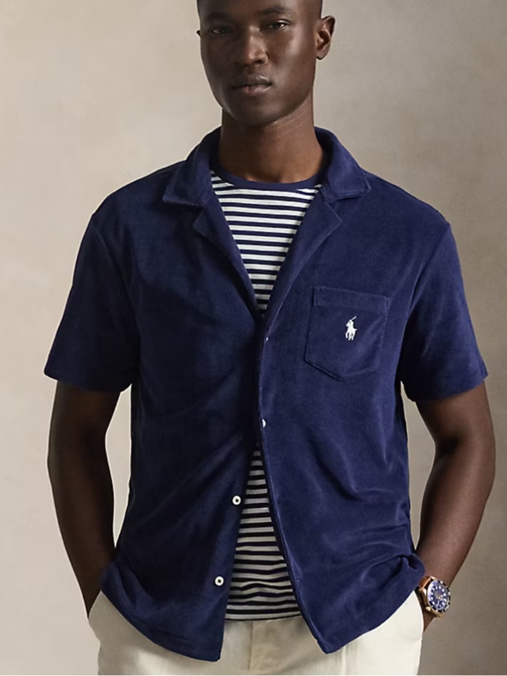 Polo Ralph Lauren Custom Slim Fit Terry Camp Shirt